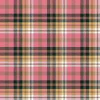 Tartan Pattern Seamless Texture Is Made With Alternating Bands of Coloured  Pre Dyed  Threads Woven as Both Warp and Weft at Right Angles to Each Other. vector
