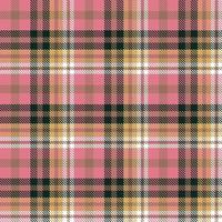 Tartan Pattern Seamless Texture Is Made With Alternating Bands of Coloured  Pre Dyed  Threads Woven as Both Warp and Weft at Right Angles to Each Other. vector