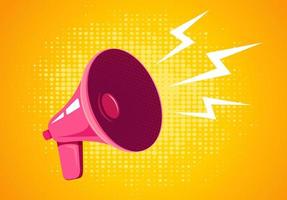 Retro megaphone on yellow background vector