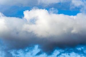 Beautiful dramatic clouds with blue sky background photo