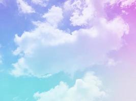 beauty sweet pastel green purple colorful with fluffy clouds on sky. multi color rainbow image. abstract fantasy growing light photo