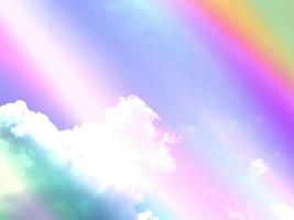 beauty sweet pastel violet blue    colorful with fluffy clouds on sky. multi color rainbow image. abstract fantasy growing light photo