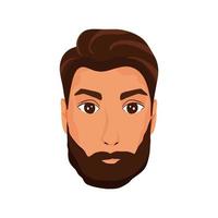 Man's face with beard illustration vector