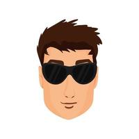 Handsome man's face in sunglasses vector