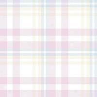 Pastel Tartan Pattern Fabric Design Texture Is Made With Alternating Bands of Coloured  Pre Dyed  Threads Woven as Both Warp and Weft at Right Angles to Each Other. vector