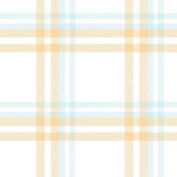 Pastel Tartan Plaid Pattern Fabric Design Texture Is Made With Alternating Bands of Coloured  Pre Dyed  Threads Woven as Both Warp and Weft at Right Angles to Each Other. vector