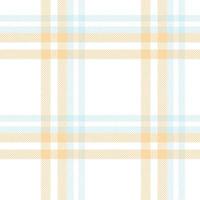 Pastel Tartan Plaid Pattern Fabric Design Texture Is Made With Alternating Bands of Coloured  Pre Dyed  Threads Woven as Both Warp and Weft at Right Angles to Each Other. vector