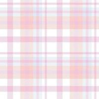 Pastel Plaid Tartan Pattern Design Textile Is Made With Alternating Bands of Coloured  Pre Dyed  Threads Woven as Both Warp and Weft at Right Angles to Each Other. vector