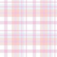 Pastel Plaid Tartan Pattern Design Textile Is Made With Alternating Bands of Coloured  Pre Dyed  Threads Woven as Both Warp and Weft at Right Angles to Each Other. vector