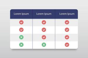 Pricing table infographic.Vector illustration for website, web page. vector