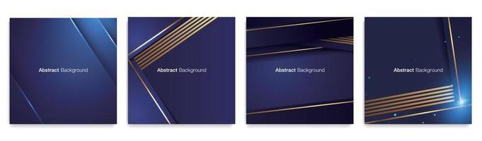 Abstract blue luxury background vector illustration set