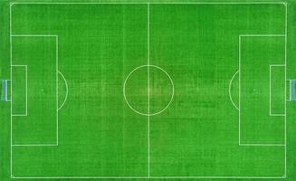 Football or soceer field with border lines, top view photo