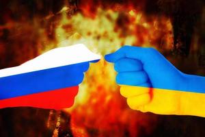 Russia and Ukraine conflict concept photo