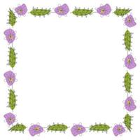 Template frame of spring flowers line art. vector