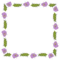 Template frame of spring flowers line art. vector