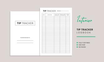 Tip Tracker Log Book Interior Template vector