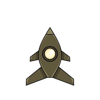 spaceship icon, a simple spaceship design with an elegant concept vector