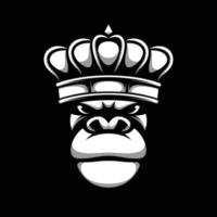 Gorilla Black and White Mascot Design vector