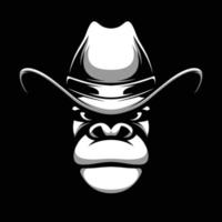 Gorilla Black and White Mascot Design vector