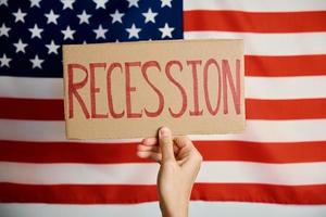 Recession in usa financial system and world economic crisis concept photo