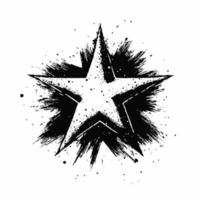 Star Hand drawn Star icon sign - Brush drawing calligraphy Star black Stars symbol - Star cartoon vector illustration Pro Vector