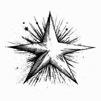 Star Hand drawn Star icon sign - Brush drawing calligraphy Star black Stars symbol - Star cartoon vector illustration Pro Vector