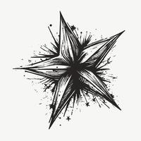 estrella mano dibujado estrella icono firmar - cepillo dibujo caligrafía estrella negro estrellas símbolo - estrella dibujos animados vector ilustración Pro vector