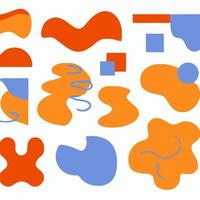 Abstract geometric shapes set. Abstract blotch shape.  Pastel color doodle bundle for fashion design, summer season or natural concept. Liquid shape elements. Set of modern graphic elements vector