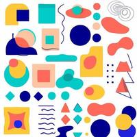 Abstract geometric shapes set. Abstract blotch shape.  Pastel color doodle bundle for fashion design, summer season or natural concept. Liquid shape elements. Set of modern graphic elements vector