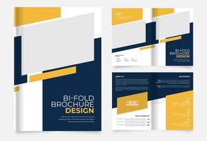 modern bi fold business brochure template design vector