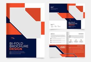 modern bi fold business brochure template design vector