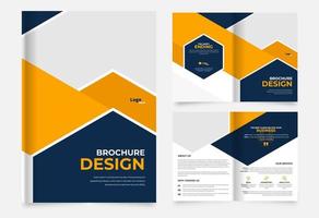 modern bi fold business brochure template design vector
