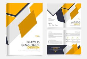 modern bi fold business brochure template design vector