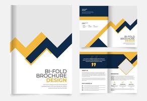 modern bi fold business brochure template design vector