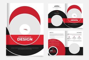 modern bi fold business brochure template design vector