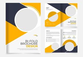 modern bi fold business brochure template design vector