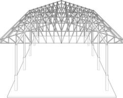 3D illustration of building structure vector