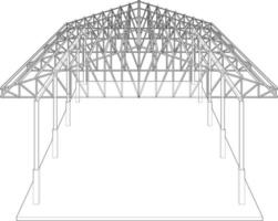 3D illustration of building structure vector