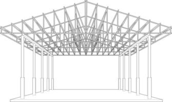 3d ilustración de edificio estructura vector