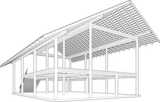 3d ilustración de edificio estructura vector