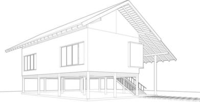 3D illustration of building project vector