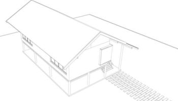 3D illustration of building project vector