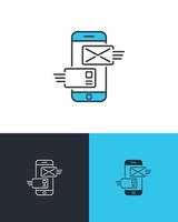 teléfono inteligente icono con correo vector