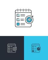 Project Management Checklist Target Icon vector