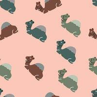 Cute kawaii camel seamless pattern vector