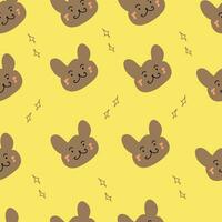 Seamless childish pattern with cute bear faces. Repeating texture background design ,fashion graphics, textile prints, fabrics bear. Great for fabric, textile, apparel. vector