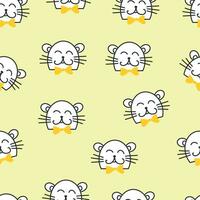 Cat seamless pattern vector