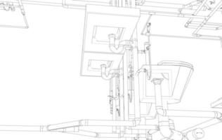 3D illustration of sanitary piping vector