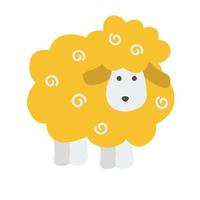 Cute little lamb in a flat cartoon style. Vector illustration.