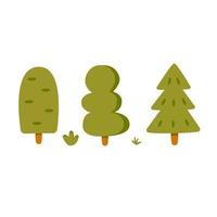 un pequeño árbol de juguete. ilustración de vector de color simple. decoración para la habitación de los niños, telas, juegos.